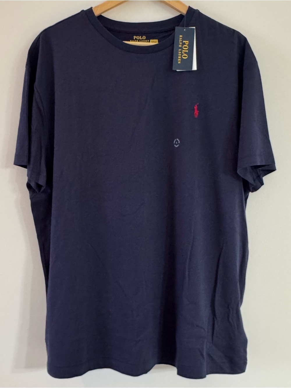 Polo Ralph Lauren Mens Large Navy Blue Short Sleeve Crewneck T-Shirt Classic Fit